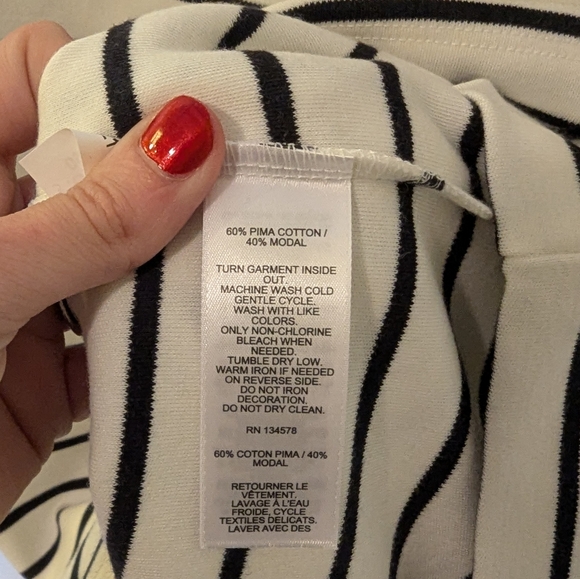 Vineyard Vines Simple White and Navy Striped Turtleneck Dress - Picture 7 of 9